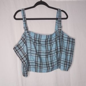 Plaid Blue Women's Top
